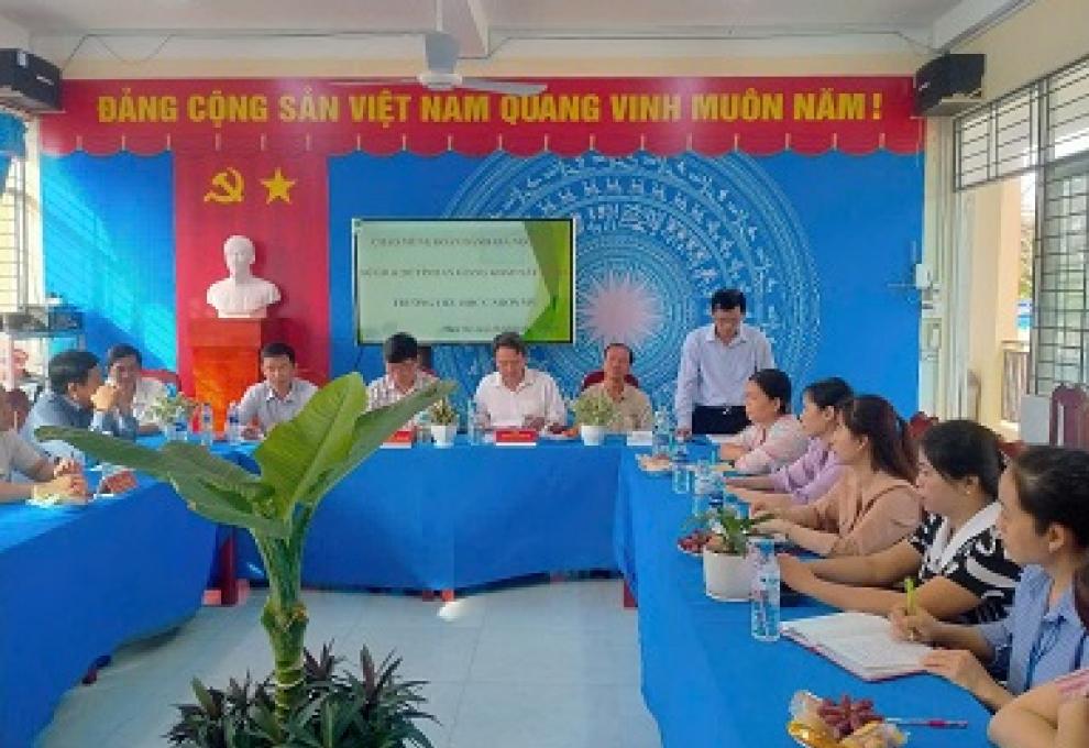 Trường Tiểu học C Nhơn Mỹ tiếp đoàn đánh giá ngoài của Sở Giáo dục và Đào tạo tỉnh An Giang 