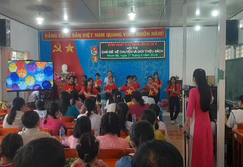 Tổ chức hội thi Kể chuyện theo sách năm 2024 cụm 4 tại xã Nhơn Mỹ